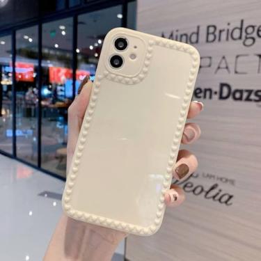 Imagem de Capa de telefone à prova de choque de cor doce coração bonito para iPhone 13 11 12 Pro Max Mini 7 8 Plus XR XS MAX SE 2 Capa de TPU Macia de Lente Completa, A, Para iPhone13 Mini