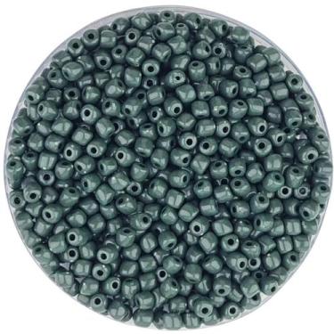 Imagem de Miçanga 4mm Colorida Miçangão Leitosa 50 gramas - 10de10, Verde Escuro