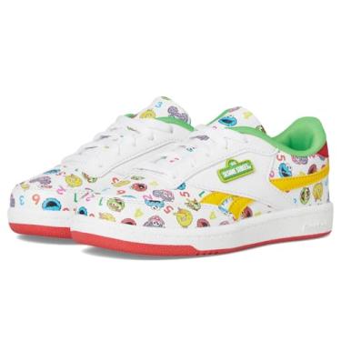 Imagem de Reebok Tênis infantil unissex Sesame Street Club C Revenge, Branco/verde/amarelo, 13.5 Little Kid