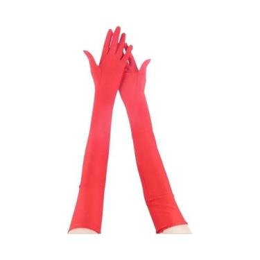 Imagem de Luvas Longas de Elastano para Mulheres - 52cm, Elegantes e com Proteçã