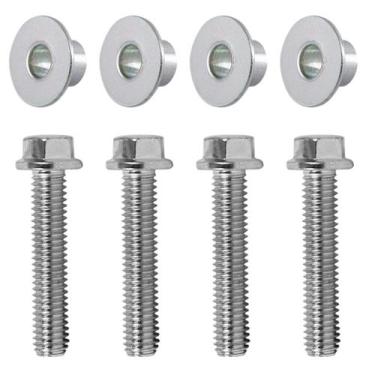 Imagem de Kit 4 coxim parafusos cromados buchas fixação paralama dianteiro YBR12