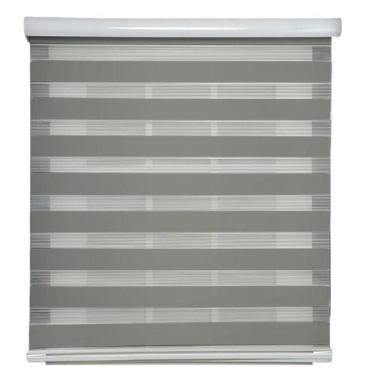 Imagem de Persiana Rolo Double Vision Zebra 1,60L X 1,60A Cinza Escuro - NeoBlue