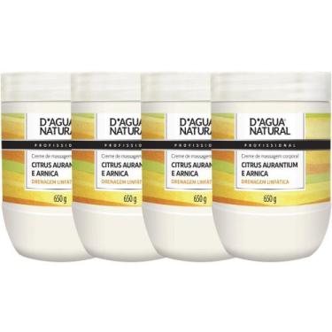 Imagem de 4un creme massagem citrus aurantium e arnica 650g dagua natural - D'Ág