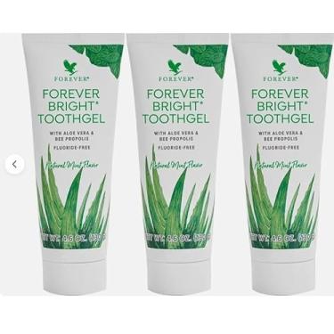 Imagem de kit 03 Unidades Forever Bright Toothgel Gel dental sem flúor Creme Dental Menta e Hortelã