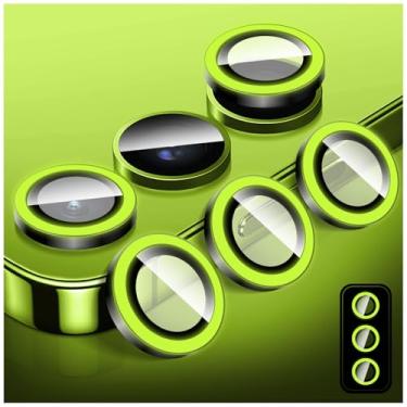 Imagem de LucBuy Protetor de lente de câmera luminosa para Samsung Galaxy S24, anéis de liga de alumínio de alinhamento automático, protetor de tela de vidro temperado colorido brilhante e noctilucente