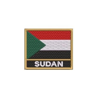 Imagem de BP0423N-001 Bandeira Sudão Patch Bordado 7,5x6,3cm (D) Matriz Para Bordar)