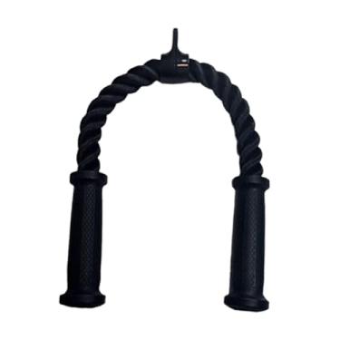 Imagem de menolana Corda tríceps puxe a corda com alça sem deslizamento bíceps tríceps tensão corda de cabo de cabo de máquina para levantamento de peso doméstico, Preto