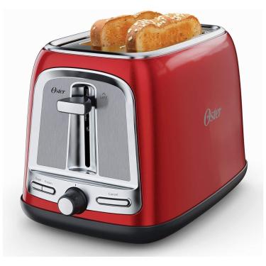 Imagem de Torradeira Elétrica de 2 Fatias, Aço Inoxidável, 750W, 110v, OSTER 2108996, Vermelho