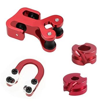 Imagem de HuntaBear Cabo deslizante de alumínio para tiro com arco e flecha para tiro com arco e flecha para acessórios de arco composto de tiro com arco (vermelho)