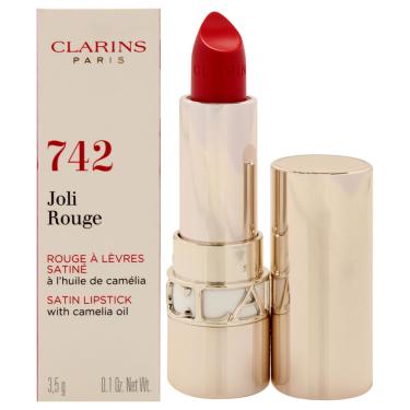 Imagem de Batom Clarins Joli Rouge Satin 742 para mulheres 3mL