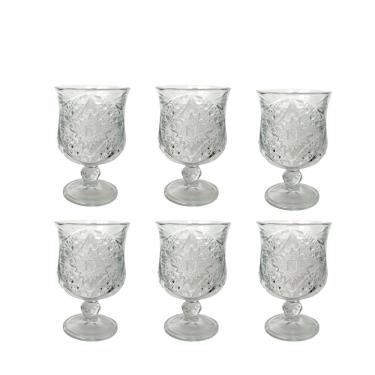 Imagem de Taças para Água e Vinho 200ml Jogo Com 6 Vidro em Relevo.