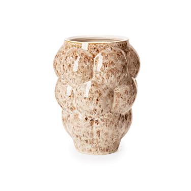 Imagem de Vaso em ceramica com formas onduladas marrom claro mart