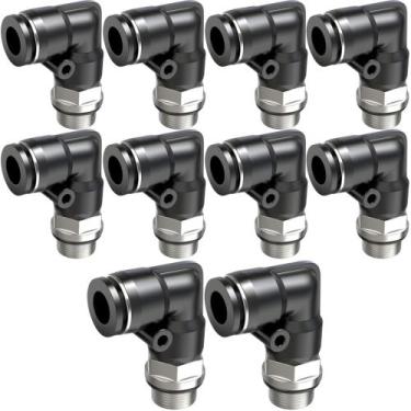 Imagem de 10 Conexão Engate Rápido Cotovelo Rosca 3/8 Tubo 8mm - AKME