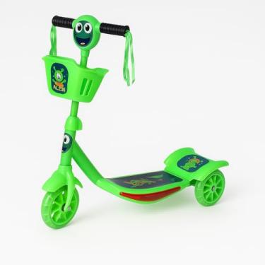 Imagem de Patinete Infantil 3 Rodas com Luz e Som, +2 Anos, Suporta 50kg, Diversas Cores (verde)