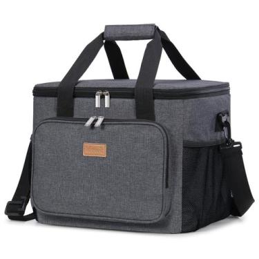 Imagem de Bolsa térmica Lifewit, dobrável, isolada, 24L, cinza escuro, 40 latas