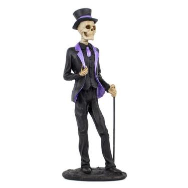 Imagem de Escultura Exu Caveira Roxo 27 cm em Resina - Lua Mística - 100% Origin