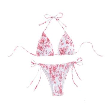 Imagem de simhoa Biquíni do triângulo feminino Preencilante para o maiô para piscina de natação de férias de praia de clubes, Style B