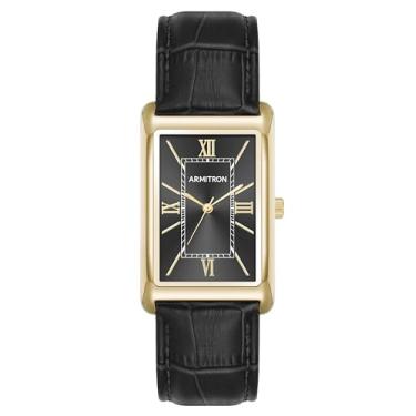 Imagem de Armitron Relógio masculino com pulseira de couro croco/granulado, 20/5615, Preto