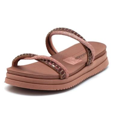 Imagem de Chinelo Feminino Flatform Conforto Strass Papete Mississipi