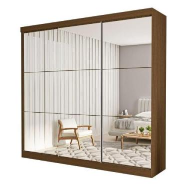Imagem de Guarda Roupa 3 Portas de Correr Todo Espelhado 4 Gavetas Isabela Minas