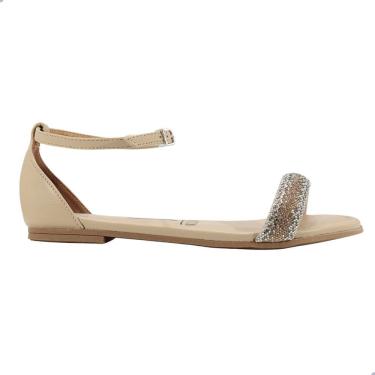 Imagem de Sandália Rasteira Vizzano Pelica Tira Pronta Milano Bege Cristal