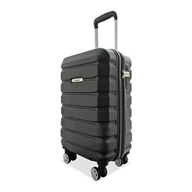 Imagem de Mala de Viagem ABS, 10kg, Rodas 360º, Cadeado com Segredo, Bagagem de Bordo, Rígida (Preto B3MB)