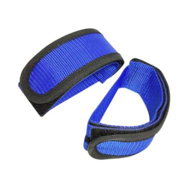 Imagem de Vaveren 2 peças Bicicleta Pedal Strap Foot Retenção de retenção de alça de amarração de caça de engrenagem fixa de bicicleta para exercícios de bicicleta, Azul