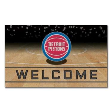 Imagem de FANMATS Tapete de porta Detroit Pistons de borracha para migalhas cor da equipe 21948, 1 pacote