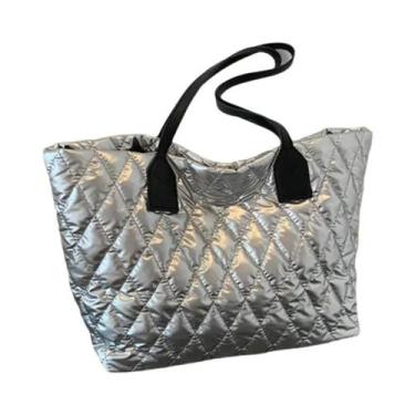 Imagem de Bolsa Tote Xadrez Feminina De Grande Capacidade Casual Inverno Para Ba