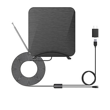 Imagem de ANTAN Antena de TV para ambientes internos, alcance de 35 km – Suporta canais de visualização livre 8K 4K 1080P UHF VHF com cabo coaxial mais longo de 3 metros