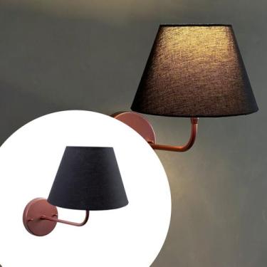 Imagem de Arandela De Parede Rose Gold Em Alumínio Com Cúpula Bege, Preto e Bran