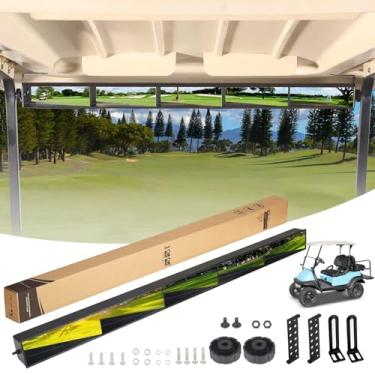 Imagem de 10L0L Espelho retrovisor panorâmico para carrinho de golfe com 5 painéis, 91 cm de comprimento, carrinhos de ajuste universal EZGO, Club Car e Yamaha, também serve para SUV Van Trucks