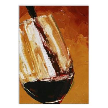 Imagem de Placa Decorativa Bebida Vinho Pintura Marrom Decoração Quarto Sala