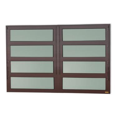 Imagem de Janela De Aluminio Basculante 2 Seções Elite Vidro Boreal 80cm X 120cm Brimak Corten