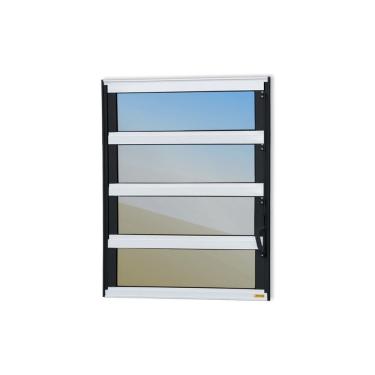 Imagem de Janela De Aluminio Basculante Elite Vidro Reflex 80cm X 80cm Brimak Mix Preto
