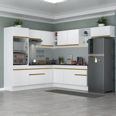 Imagem de Cozinha Completa De Canto Mp2083 Com Armário E Balcão Branca