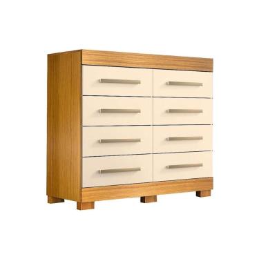 Imagem de Cômoda Bebê Nalu C/ 8 Gavetas Nature/off White - Acp