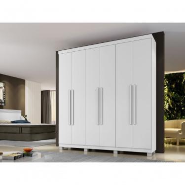 Imagem de Roupeiro Milão 6 Portas 3 Gavetas Benetil Cor:branco