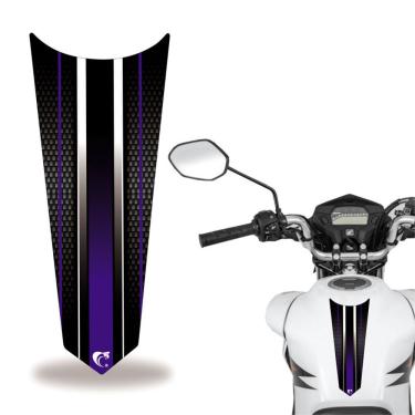 Imagem de Adesivo Faixa Gravata Tanque Moto Listra Carbono Azul
