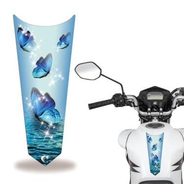 Imagem de Adesivo Faixa Gravata Tanque Moto Cg 160 125 Titan Fan Borboleta Azul