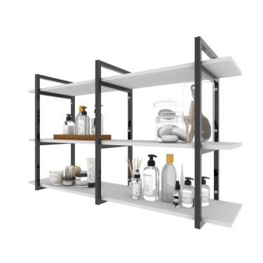 Imagem de Prateleira Industrial Banheiro Organizador Branco Off White Pratileira Parede Suporte Suspensa