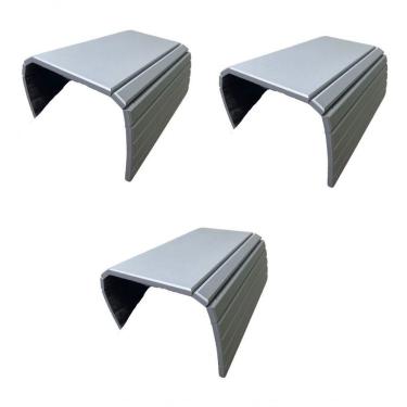 Imagem de Kit 03un Esteiras Reta Flexível Para Braço Sofá Cinza