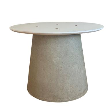 Imagem de Base De Mesa De Jantar Cone Oval Concreto Maciço P/ Tampo De 198x122 Cm Até 235x122 Cm Cor Cinza Claro