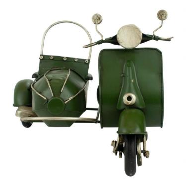 Imagem de Motocicleta Com Sidecar 17.5x27x20cm Estilo Retrô - Vintage