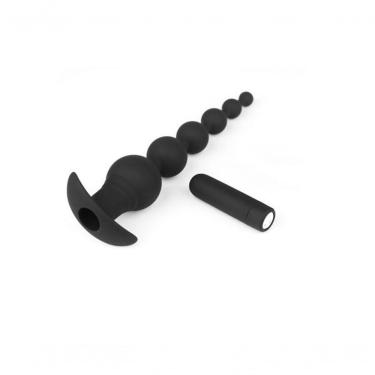 Imagem de Plug Anal Recarregável Escalonado 9 Modos De Vibrações Tower Lovetoys - Preto