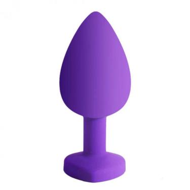 Imagem de Plug Anal 8x3cm Em Silicone Com Base De Coração Roxo - Lovetoys - Lilás