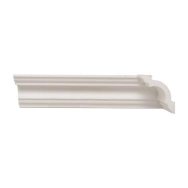 Imagem de Kit Com 3 Barras Rodateto De Poliestireno 3cm X 30mm Liso 6m Branco