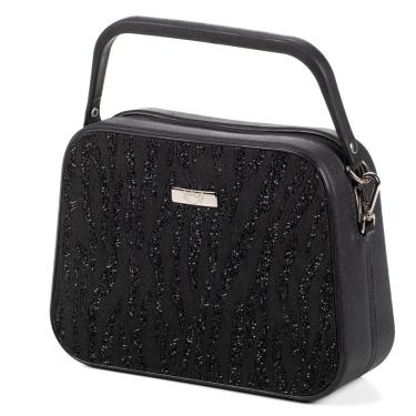 Imagem de Bolsa De Ombro Mão Feminina Shrug Bag Lina Malhado 100.02 Preto