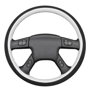 Imagem de MEWANT Capa de volante de carro estilo 3D costurado à mão para Chevrolet Silverado 2003-2007 protetor de volante, acessórios de volante