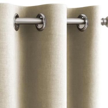 Imagem de Cortina De Linho Rústico Texturizado 3,00m x 1,60m Toque Natural Com I